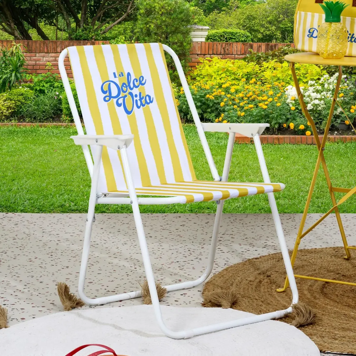 CHAISE PLIANTE DOLCE VITA JAUNE
