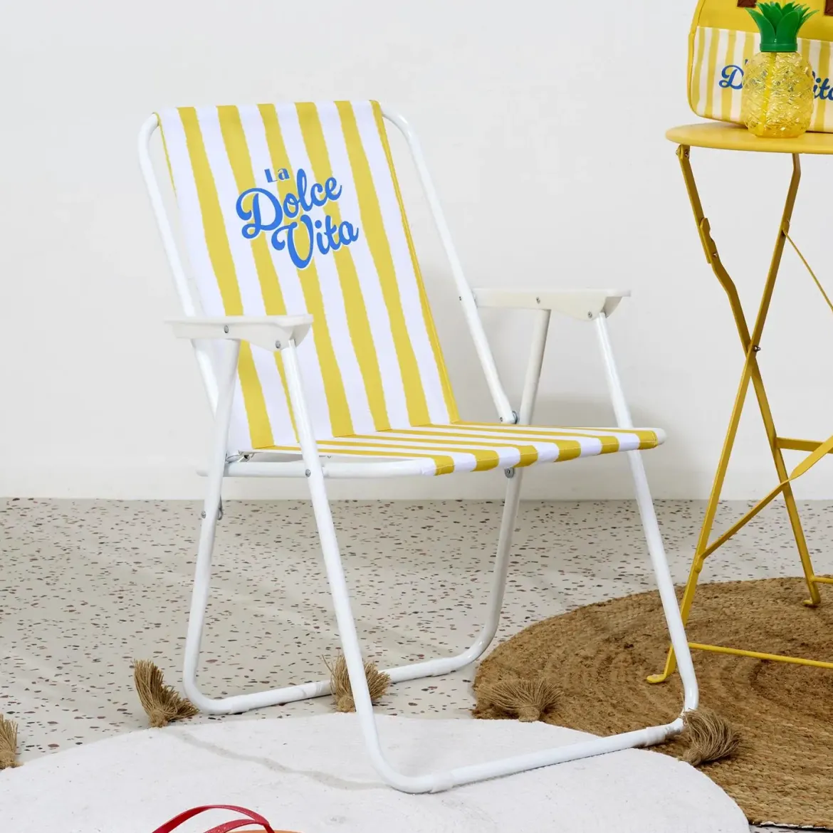 CHAISE PLIANTE DOLCE VITA JAUNE