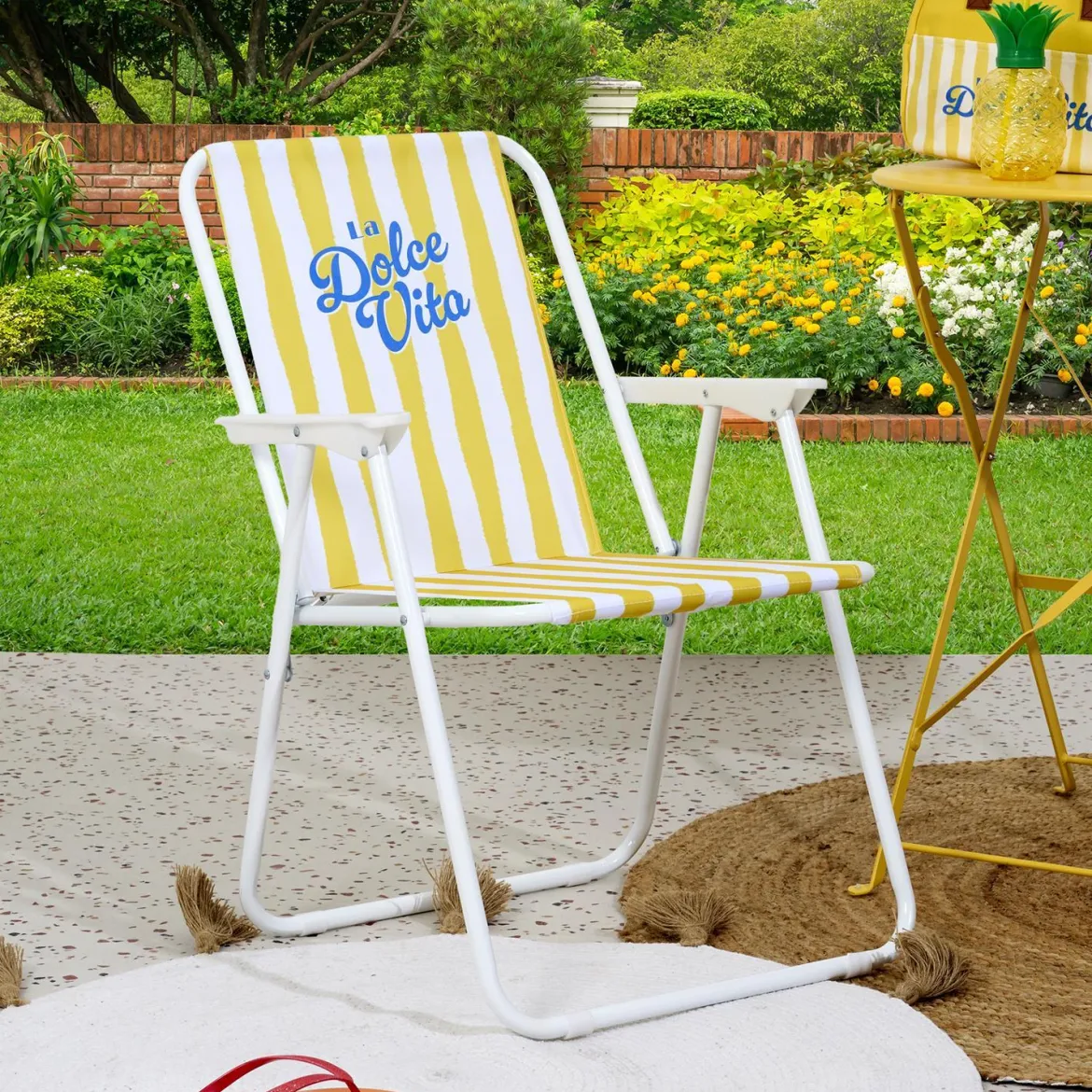 CHAISE PLIANTE DOLCE VITA JAUNE