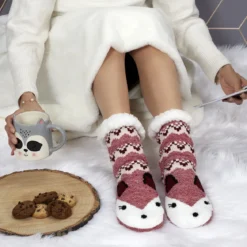 CHAUSSETTES SHERPA RENARD ET RENNE ADULTE