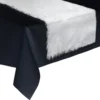 CHEMIN DE TABLE FOURRURE PAILLETTE BLANC 45X150CM