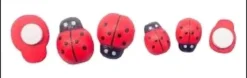 COCCINELLES BOIS PEINT 1.8CM ET 1CM X20 PIECES