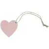 COEUR EN BOIS AVEC CORDELETTE X6 PIECES ROSE