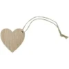 COEUR EN BOIS AVEC CORDELETTE X6 PIECES NATUREL
