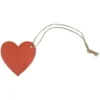 COEUR EN BOIS AVEC CORDELETTE X6 PIECES ROUGE