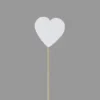 COEUR SUR PIQUE EN BOIS X6 PIECES BLANC