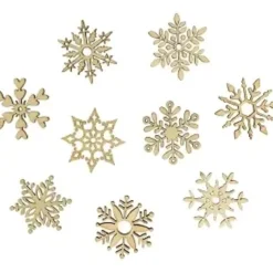 COFFRET EMBELLISSEMENTS BOIS FLOCONS 3CM X45 PIECES
