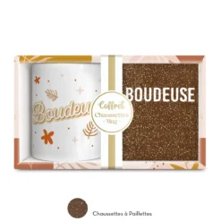 COFFRET MUG CHAUSSETTES PAILLETTES BOUDEUSE