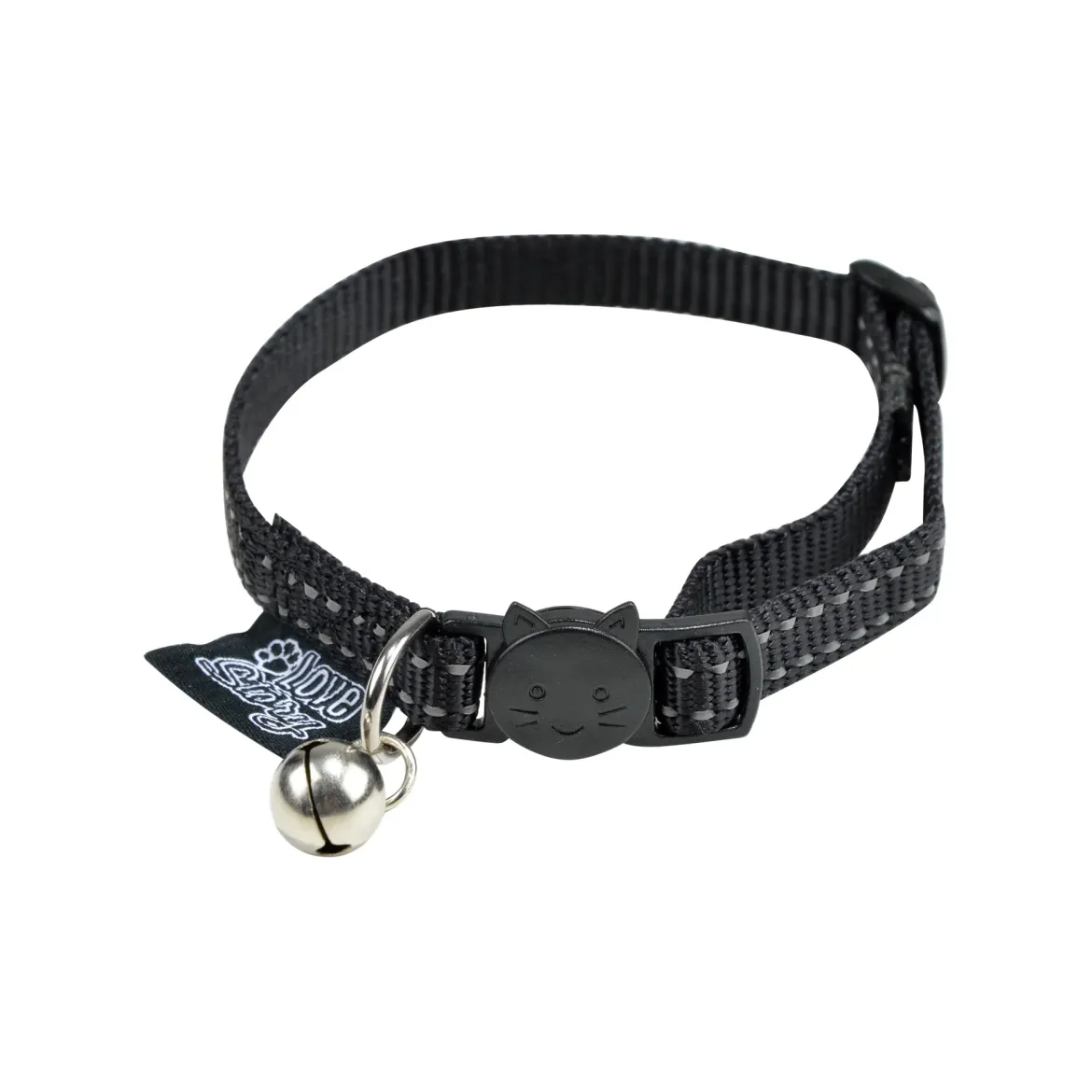 COLLIER ANTI ETRANGLEMENT 20 A 28CM REFLECHISSANT NOIR