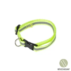 COLLIER AVEC BANDE REFLECHISSANTE REGLABLE 25 A 35CM JAUNE
