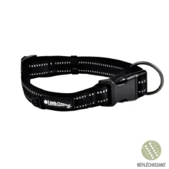 COLLIER NYLON NEOPRENE REGLABLE 45 A 65CM X30MM EXPERT NOIR