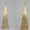 CONE LED 14X14X50CM ARGENT CHAMPAGNE