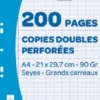200 COPIES DOUBLES PERFOREES A4 90G
