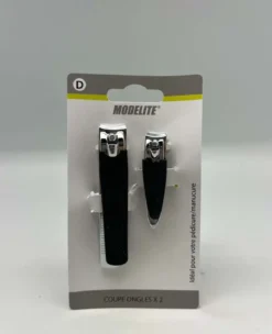 COUPE ONGLES MANUCURE PEDICURE X2 PIECES NOIR