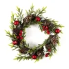 COURONNE BRANCHES POMMES DE PIN ROUGE D.33CM
