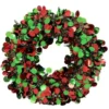 COURONNE GUIRLANDE 40X40X5CM VERT ROUGE