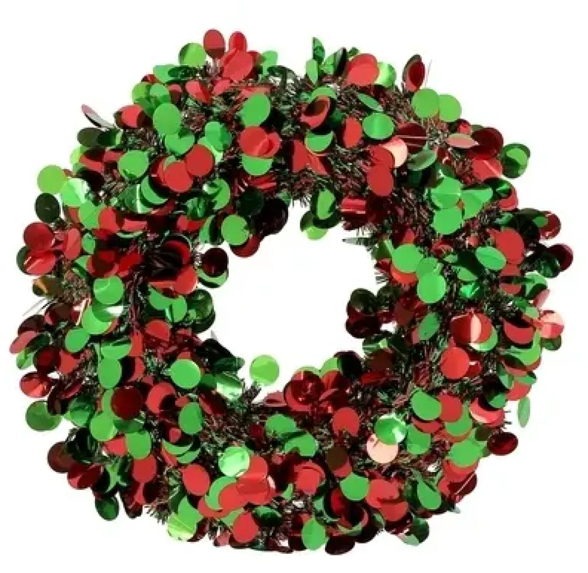 COURONNE GUIRLANDE 40X40X5CM VERT ROUGE