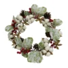 COURONNE NOEL COTON POMME PIN D.32CM