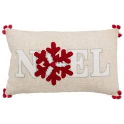 COUSSIN NOEL FLOCON 50X30CM