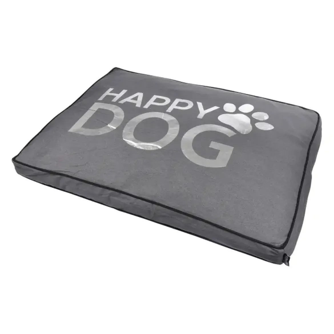 COUSSIN RECTANGLE COLLECTION HAPPY DOG 80X60X8CM GRIS