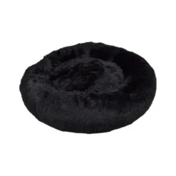 COUSSIN ROND APAISANT D.75X24CM FLUFFY NOIR