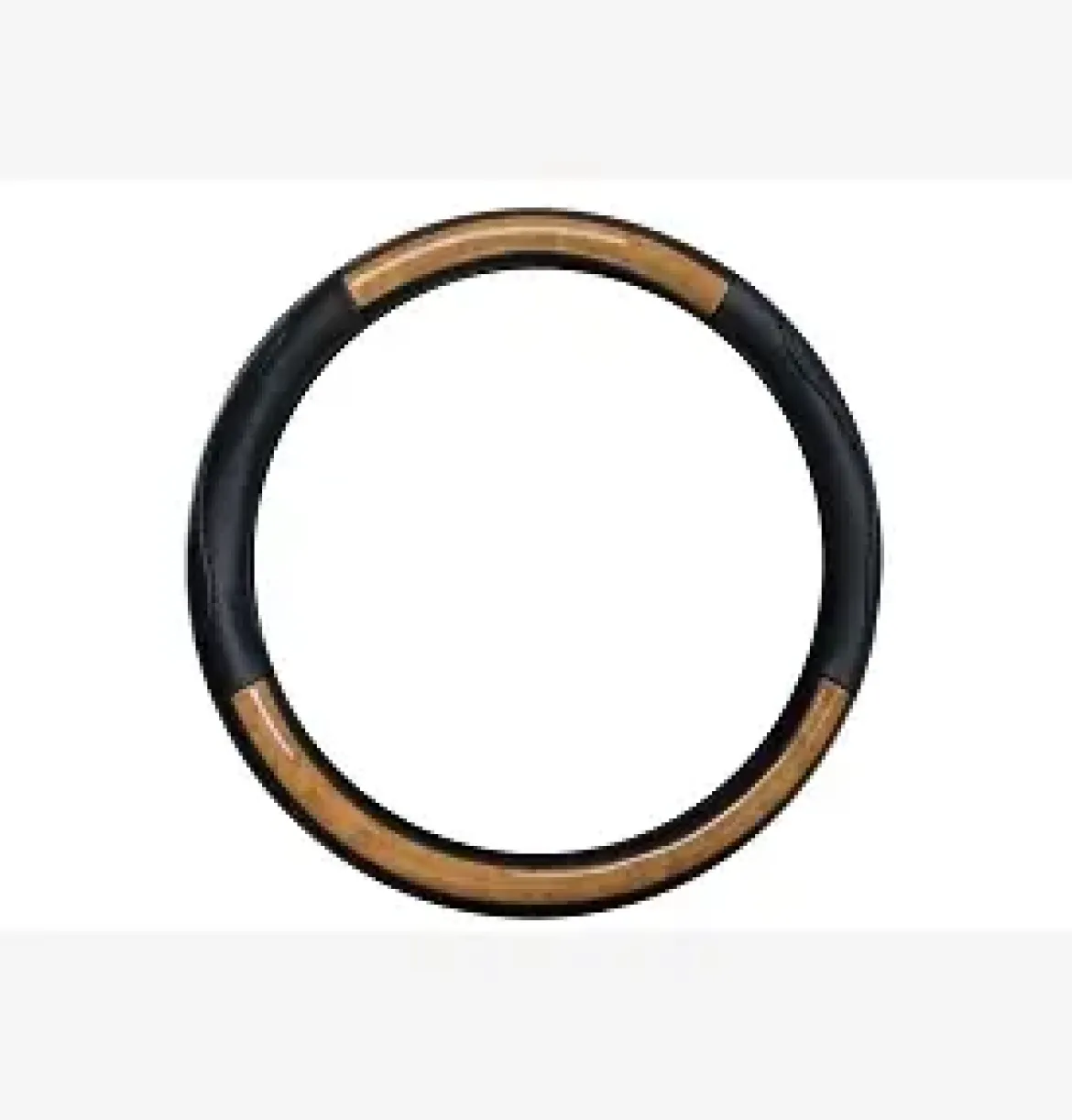 COUVRE VOLANT PVC NOIR ET BOIS BEIGE D.37 A 39CM