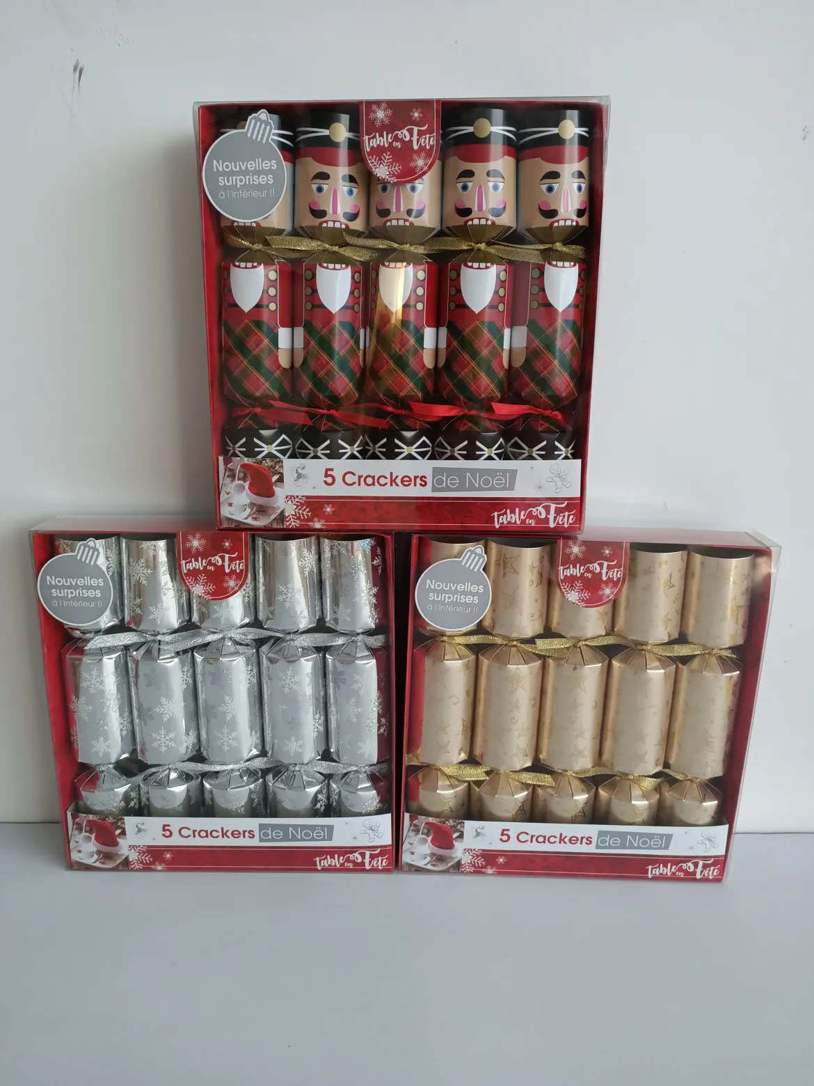 5 CRACKERS NOEL 23.5X4.5CM