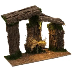 CRECHE DE NOEL ARCHES BOIS LED 45X37CM