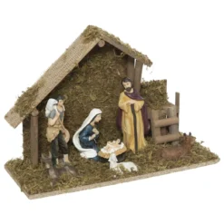 CRECHE DE NOEL LED 7 SANTONS D.30X20CM