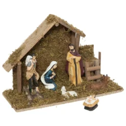 CRECHE DE NOEL LED 7 SANTONS D.30X20CM