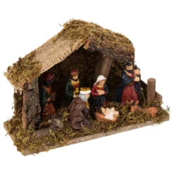 CRECHE DE NOEL LED 7 SANTONS 20X13CM