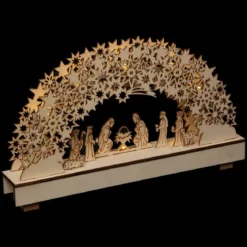 CRECHE DE NOEL 9 SANTONS 8LED H.19CM