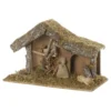 CRECHE DE NOEL VIDE MOUSSE ET ECORCE H.24CM