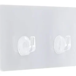 CROCHET ADHESIF DOUBLE RECTANGULAIRE BLANC