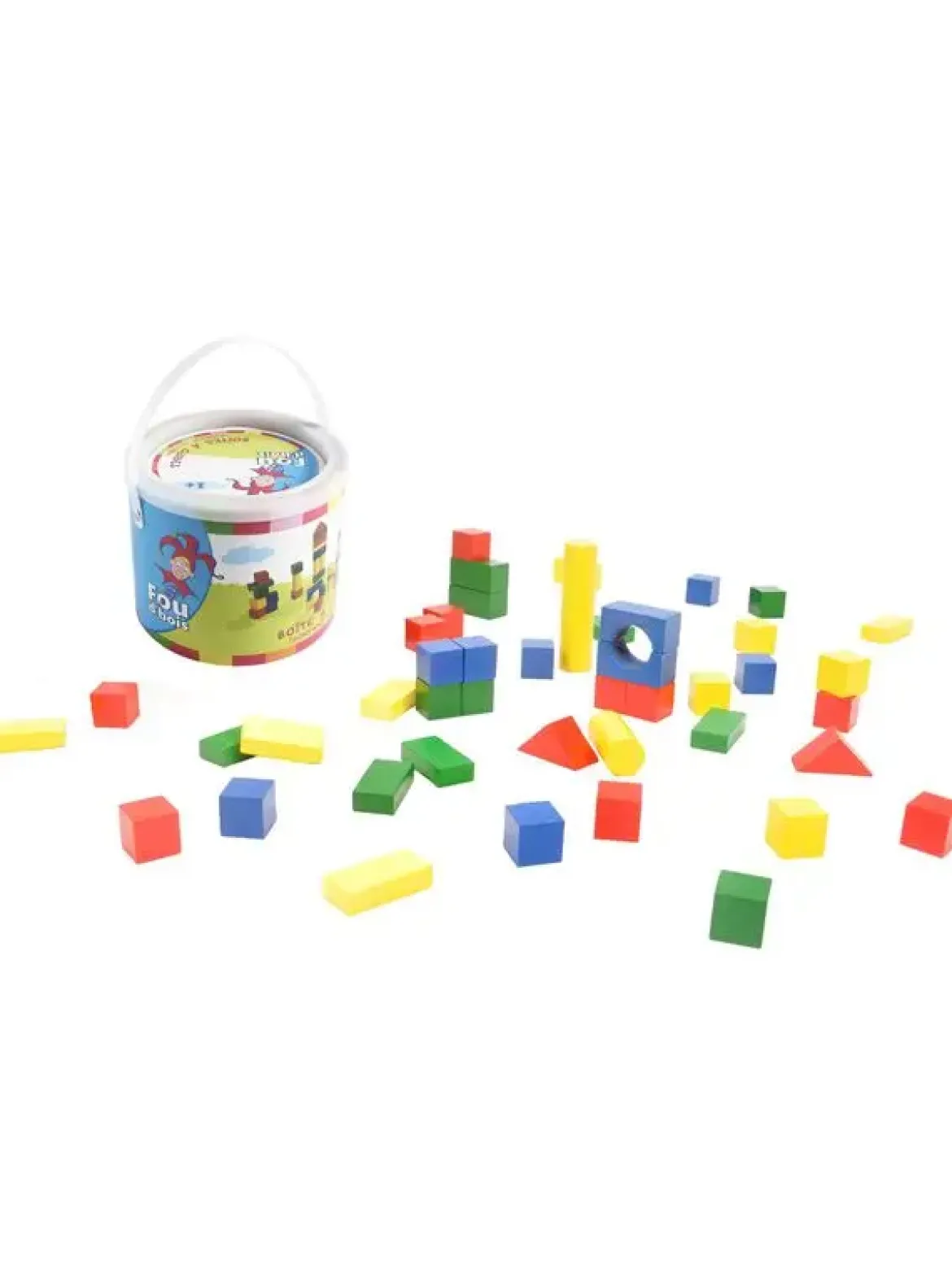 CUBES DE CONSTRUCTION DANS SEAU 50PCES