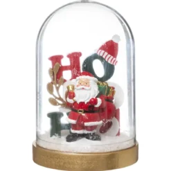 DECO BOIS SOUS CLOCHE HOHO 14CM