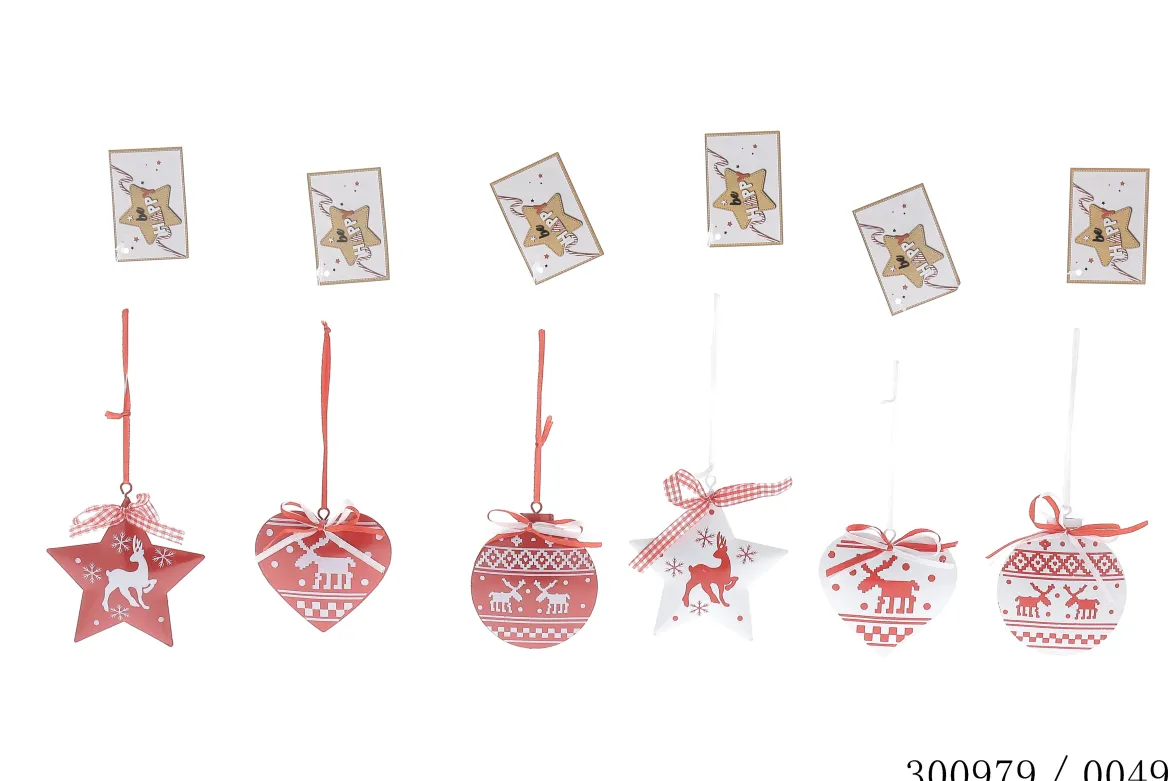 DECO METAL 7CM ROUGE BLANC
