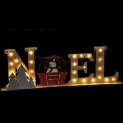 DECO NOEL CABINE 26LEDS A PILES H.22CM