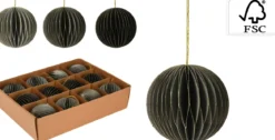 DECORATION ORIGAMI ROND GRIS 80MM