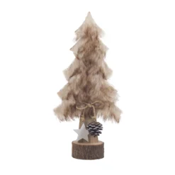DECORATION SAPIN DE NOEL MARRON 13.5X6X28CM