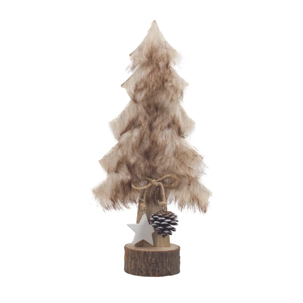 DECORATION SAPIN DE NOEL MARRON 13.5X6X28CM