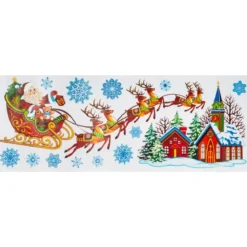 DECO VITRE BANDEROLE PAILLETTE NOEL 60CM