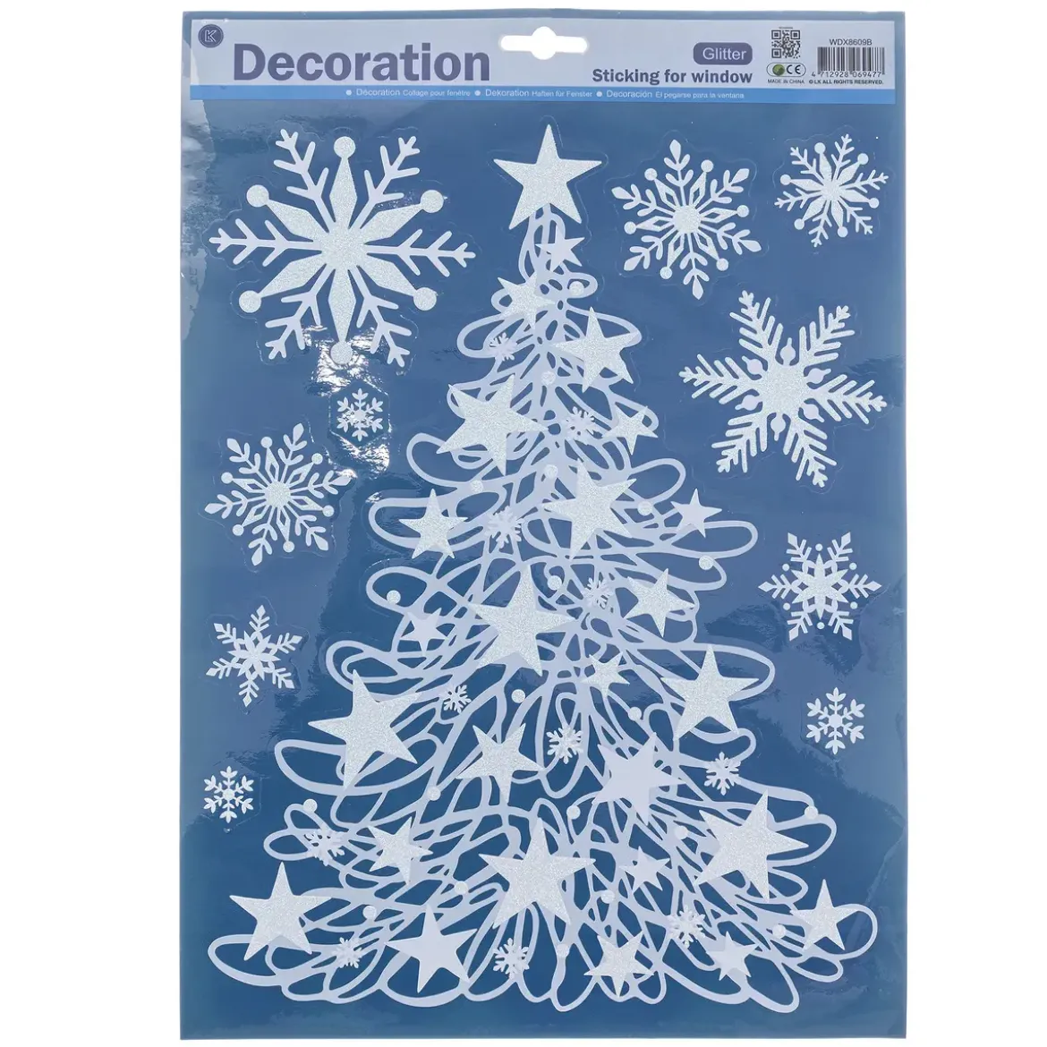 DECO VITRE PAILLETTE BLANC 29X41CM