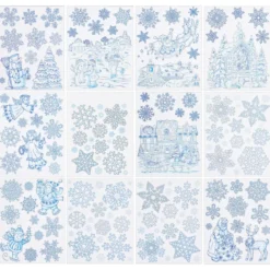 DECO VITRE PAILLETTEE BLEU 30X42CM