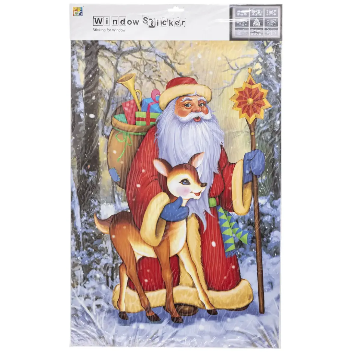 DECO VITRE PERE NOEL NEIGE 60X40CM