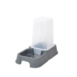 DISTRIBUTEUR D EAU CROQUETTES POUR CHAT GRIS