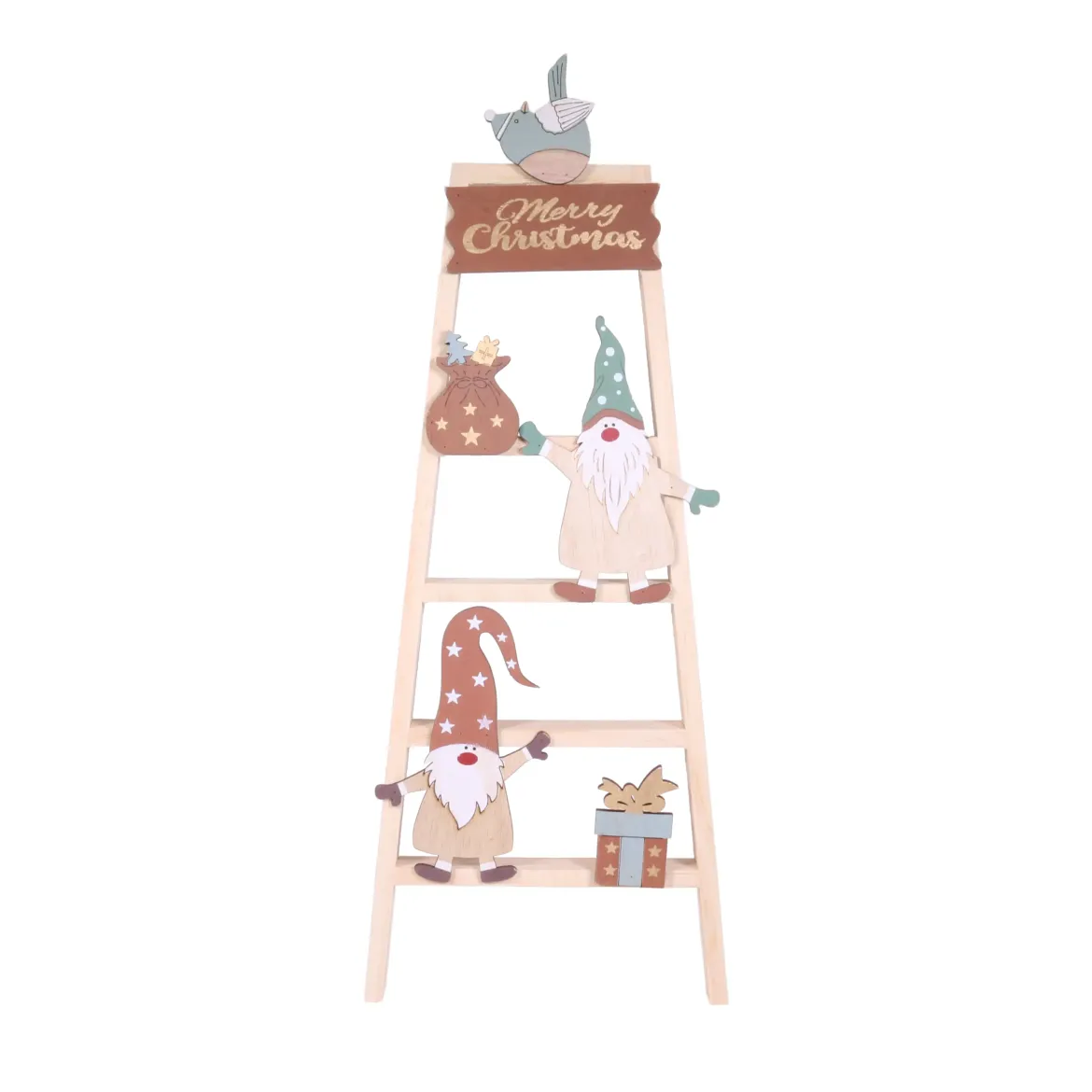 ECHELLE NOEL A POSER BOIS TONS NATURE H.47CM