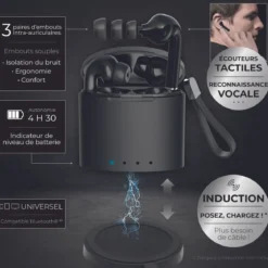 ECOUTEURS EARBOX PRO INDUTION NOIR
