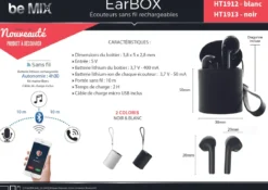 ECOUTEURS EARBOX SIGNATURE SANSFIL RUBBER BLANC