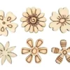 EMBELLISSEMENTS BOIS FLEURS 1.7 A 2CM X30 PIECES